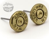 Winchester 9mm Luger Stud Earrings :) Pistol Bullet Casing Shell