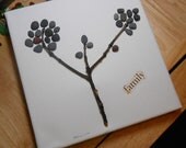 Beach Stone Art - Pebbles on Canvas - FAMILY TREE