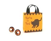 Autumn - Halloween - Orange - Black Sequin Earrings - Interchangeable Earrings - Zalooza