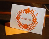 Tenango Thank You, letterpress card, SET