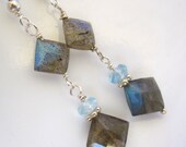 Labradorite and Topaz Earrings