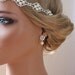 Art Deco, Crystal Earrings, Bridal Pearl Earrings, Pearl Earrings, Sterling Silver Earrings, - LARA