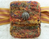Tapestry Hip Pouch - Silk Fiber Art - Golden Earth
