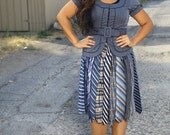 Glamarita Necktie Skirt in Blue and Grey Size XL