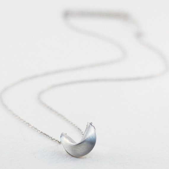 be mischievous and you will not be lonesome - 18" sterling silver fortune cookie necklace with fortune message at clasp