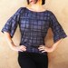 The Altogether - iheartfink Handmade Hand Printed Plaid Bell-Sleeve Top