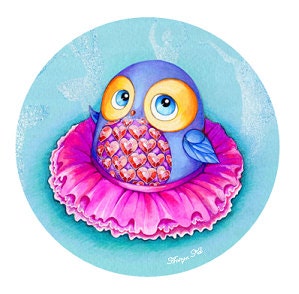Ballerina Owl Pocket Mirror - Cute Gift for Little Girl Party Baby Shower