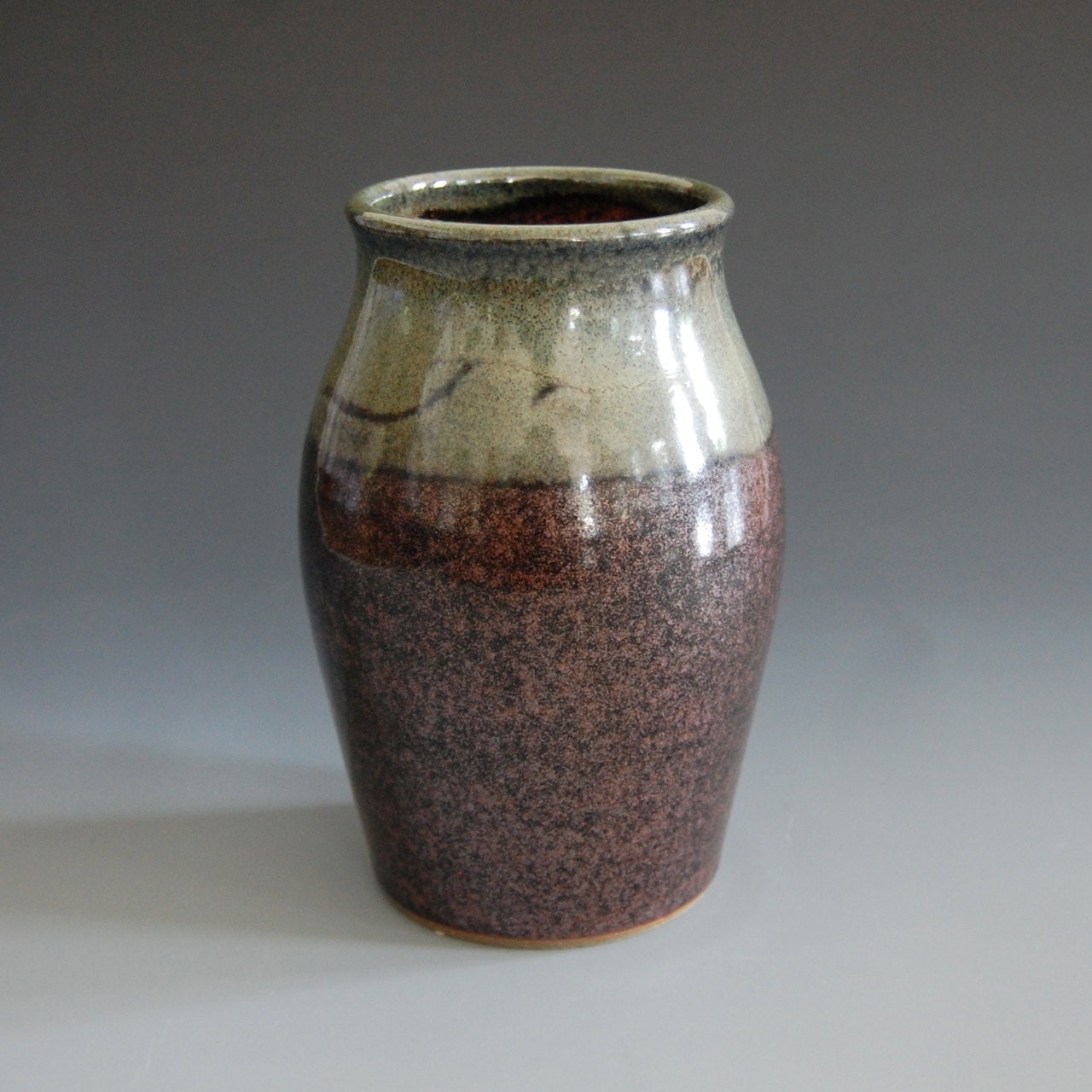 Vase- Brown Green Glaze