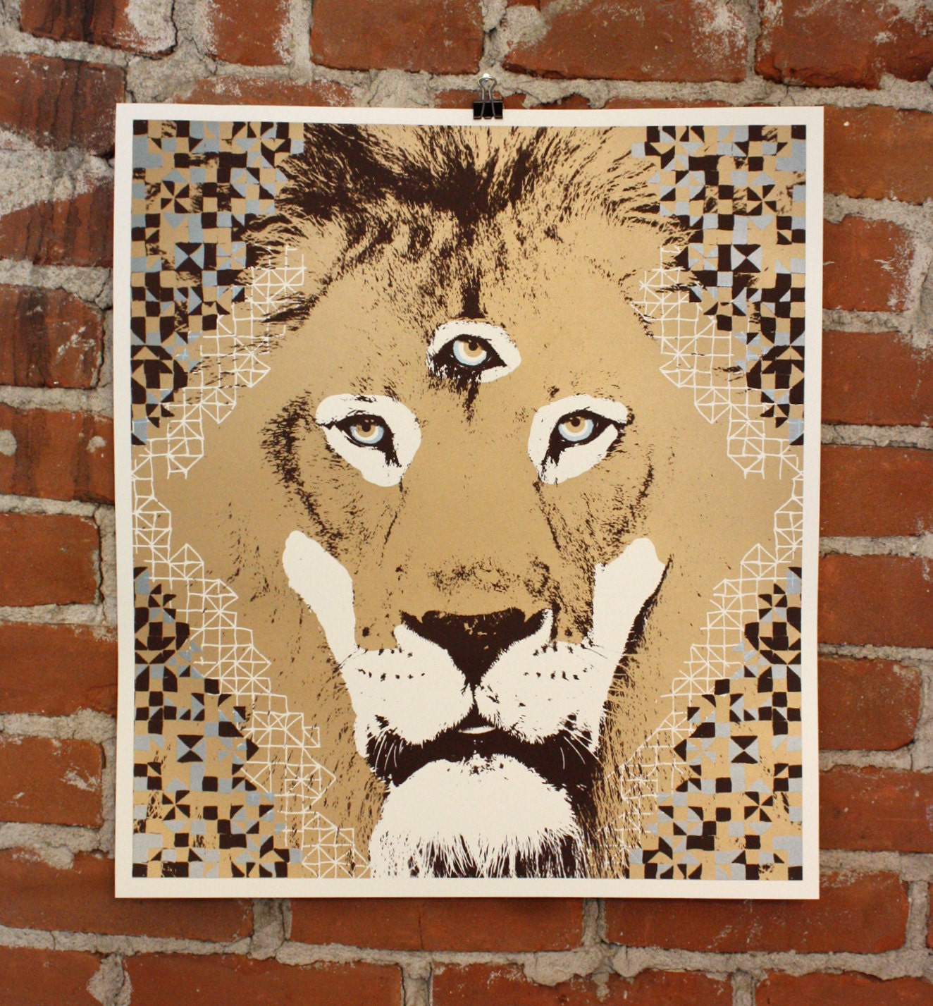 Lion- Hand-Printed Art print