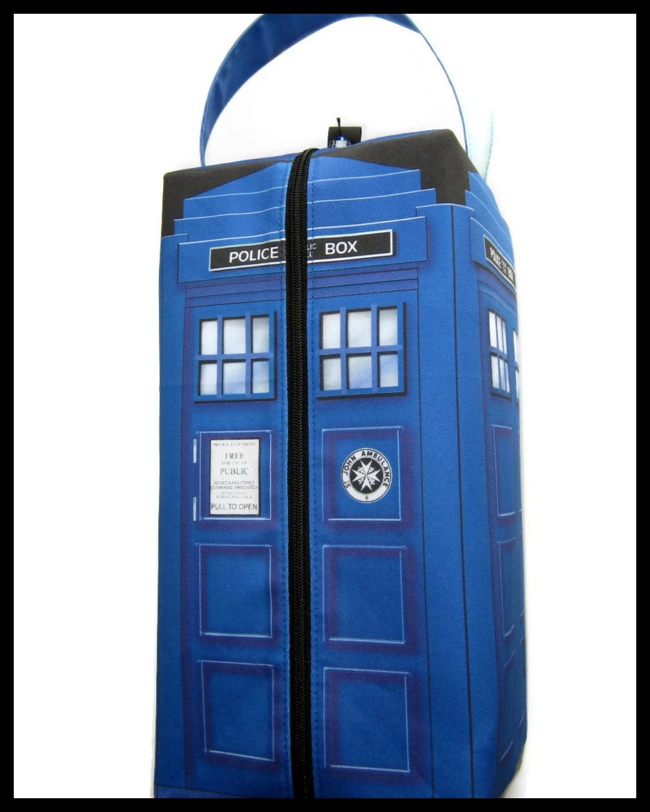 PRE-ORDER Bigger Boxy Bag Knitting Project Bag - Doctor Who Police Box