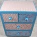 Blue and Red Retro Patchwork Stash Jewelry Box