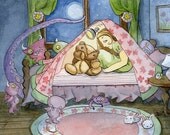 There are Monsters Under the Bed Illustration 8x10" Print