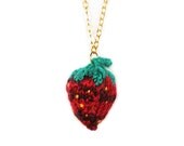 Knitted Strawberry Necklace