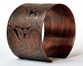 Handmade Paisley Copper Cuff Bracelet Etched