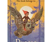 Owl and Elf Vintage Bookplates - Personalized