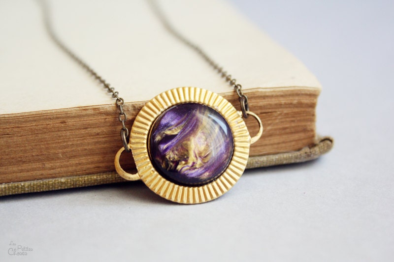 Mysterious Galaxy - Vintage Inspired Necklace - Astronomy Art deco Jewelry
