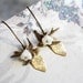 Autumn Flights - delicate romantic earrings with mixed metals - birds, leaves and flowers