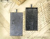 Domino Size Pendant Trays. Large Vintage Silver 1x2 Rectangle Pendant Trays Fits Domino Size Glamour FX Glass. Annie Howes. 25 Pack.