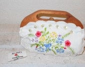 Vintage embroidered   purse Jamaican bag