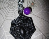 Halloween Spider & Web Necklace Jewelry Charm Pendant Gothic Goth Costume Accessory FREE SHIPPING USA/Canada
