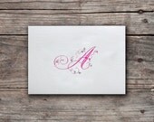 A - Monogram Notes - Letterpress set of 6.