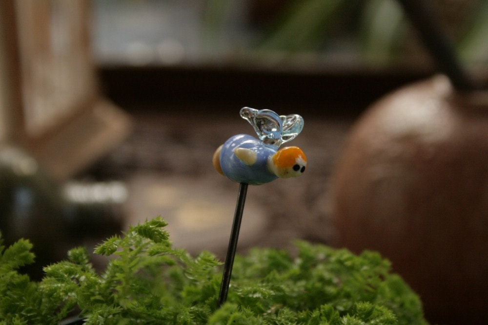 Fairy garden ... Artisan glass lampwork fairy garden decor  fairy ... Winkle ... terrarium decor by simply cindy