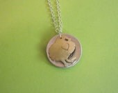 Secret Message Go Veg Chick necklace