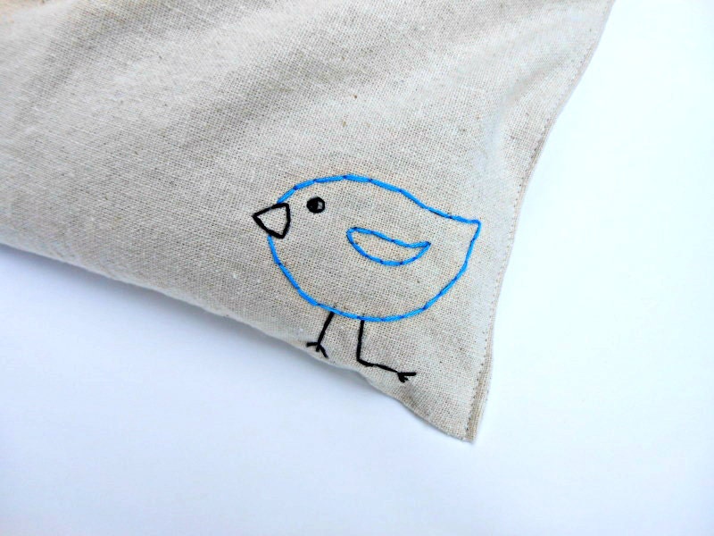 Reusable Snack Bag - Reusable Sandwich Bag - Hand Embroidered - Bird - Eco Friendly