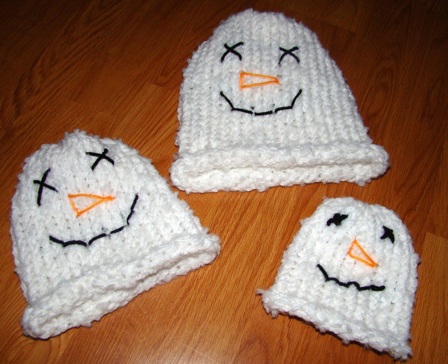 Silly Snowman Knit Hat Newborn Baby Infant Child Adult