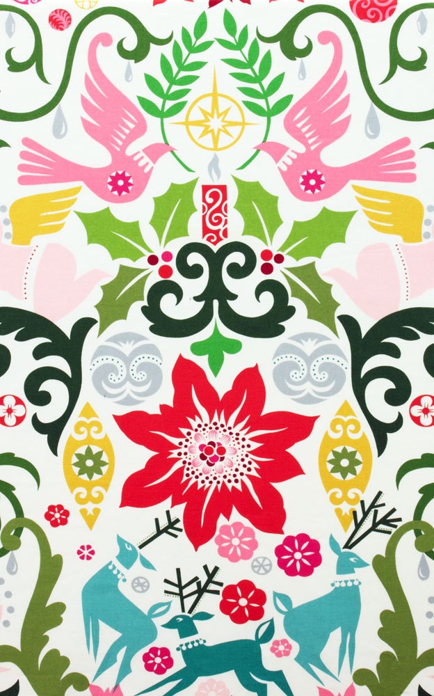 Joy Christmas Fabric by Alexander Henry - Multi Color - 1 yard - 9.75