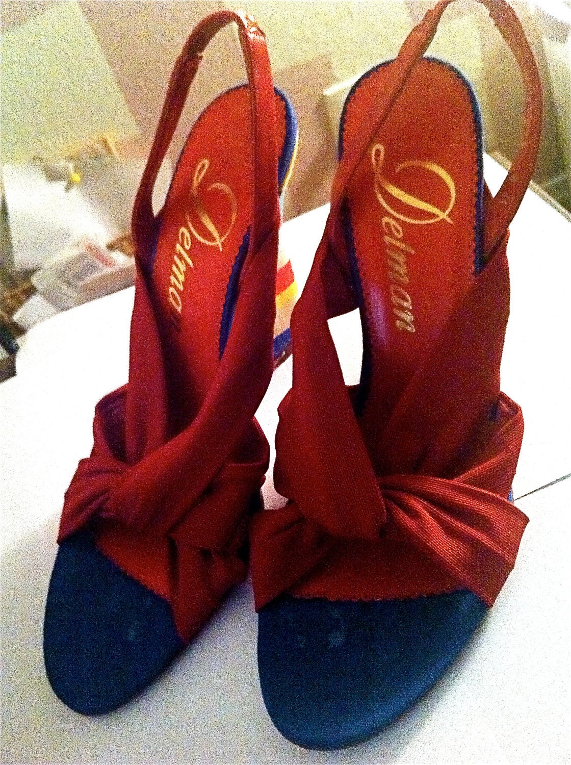 Vintage Delman Slingback Rainbow Wedges