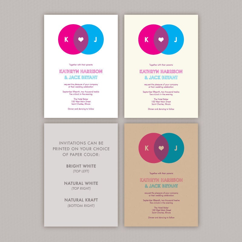 Venn Diagram Wedding Invitation Sample