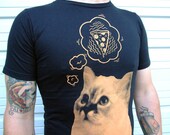 Pizza Dreams - Unisex cat shirt on black - various colors