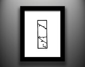 Branches original papercut, 2x6 framed 8x10