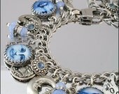 Silver Charm Bracelet, Blue Moon Jewelry, Blue Moon Bracelet, Luna Jewelry