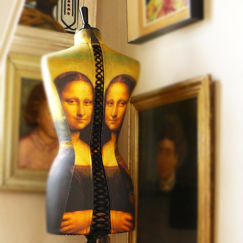 Tailored Mona Lisa Portrait Display Mannequin Dressform Da Vinci