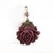 Statement Necklace, Burgundy Rose Necklace - Wine Red Flower Necklace, Memorial Day Sale