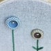 Vintage Button Flowers - Modern Cross Stitch Hoop Art