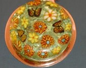 Handmade Lampwork Bead Sunflower Garden Pendant 20 inch chain