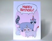 Happy Birthday - Pink - Animal Card