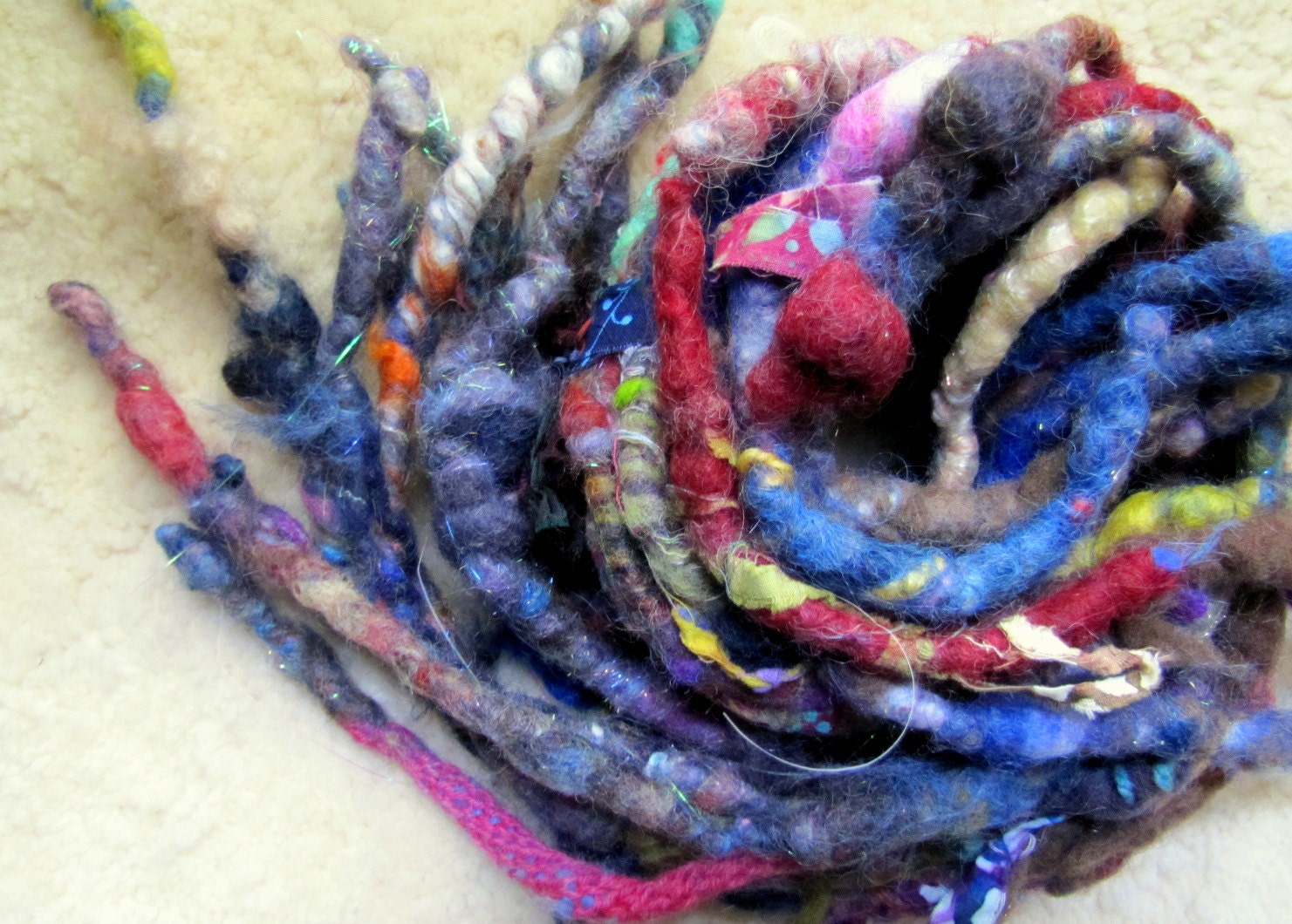 Raggedylocks - Faerie Spun Dreads - Handmade Felted Wool Double Ended Dread Falls