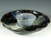 Chip and Dip Serving set - Handmade stoneware pottery