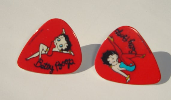 Betty Boop collectors edition guitar pick pierced post earrings