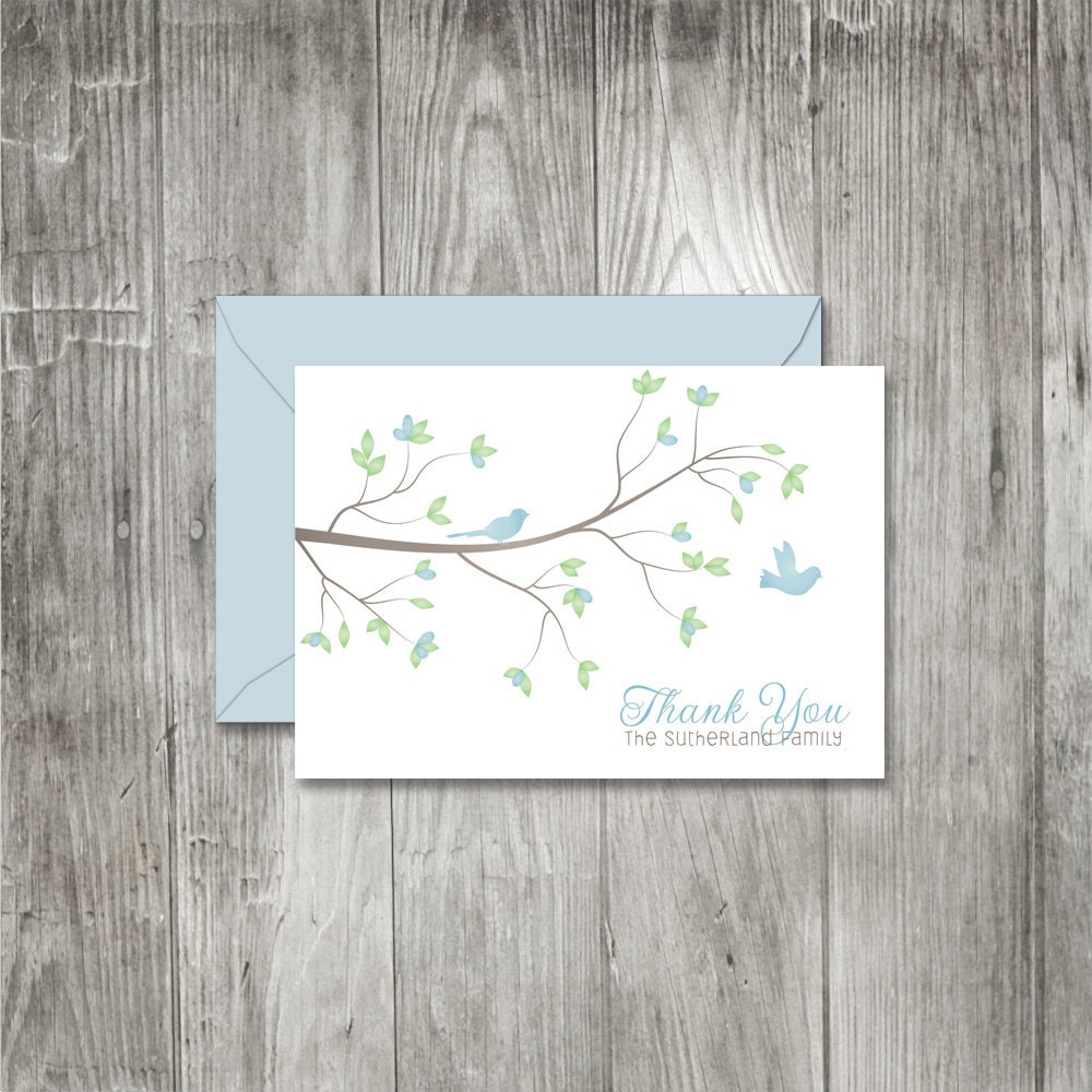 Spring Birds Thank You Cards