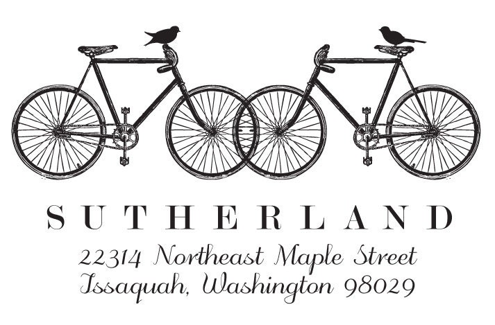 Bicycles & Birds Personalized Return Address DIGITAL FILE
