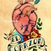 Anatomical Heart Tattoo Art EL CORAZON Loteria Print 5 x 7