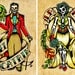 Day of the Dead Art Loteria La DAMA & El CATRIN 5 x 7 Set