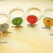 Enamel Poppy Disc Wire Wrapped Ring Dainty Shiny Silver Wire Ring - made to order in your favorite color and finger size
