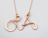 LA Los Angeles rose gold filled custom city love necklace