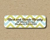 Custom return address labels, self-adhesive -  chevron zig zag - any colors